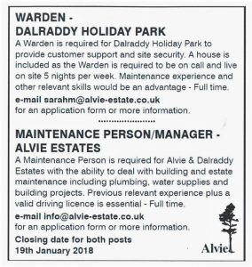 Jobs at Alvie Estate